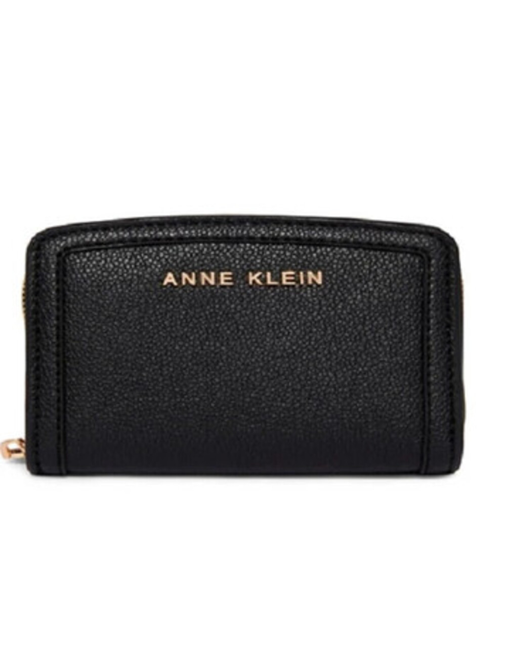 Anne Klein Small Curved Wallet Black Pebbled *NEW*